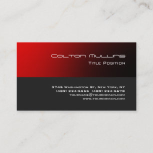 Elegant Grey Red Modern Impressive Trendy Business Card
