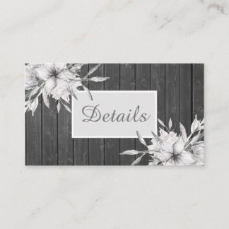Elegant grey rustic. Wedding details Enclosure Card