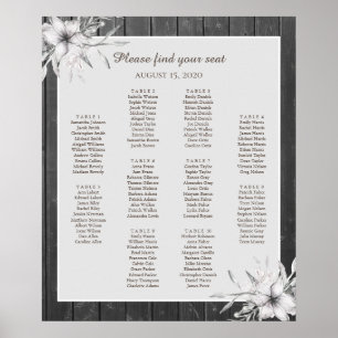 Elegant grey rustic. Wedding Seating Chart Poster
