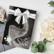 Elegant Grey Save the Date Announcement Card