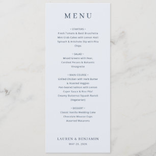 Elegant Grey Serif Wedding Menu