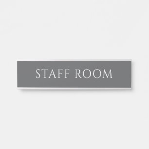 Elegant Grey Staff Room Name Plate