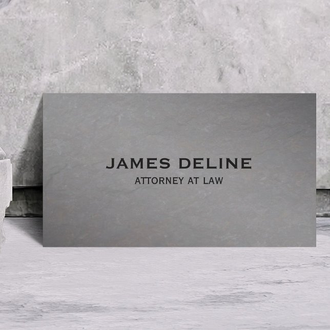 Elegant Grey Stone Attorney Business Card (Creator Uploaded)