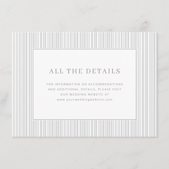 Elegant Grey Striped Minimalist Enclosure Card (Front)