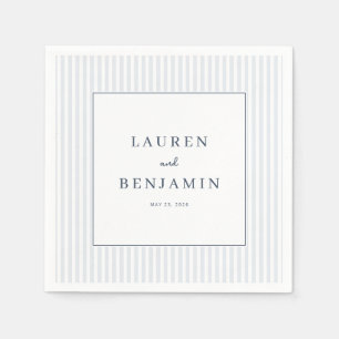Elegant Grey Striped Minimalist Napkin
