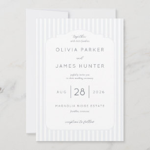 Elegant Grey Striped Wedding Invitations