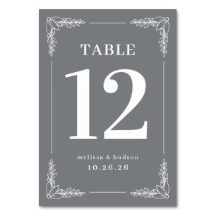 Elegant Grey Table Number