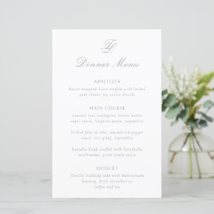 Elegant Grey Traditional Wedding Menu