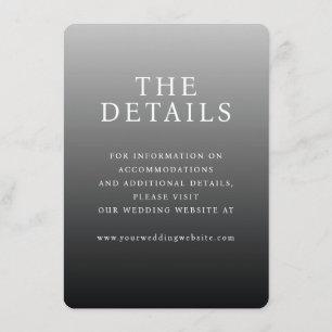 Elegant Grey Typographic Details Enclosure Card