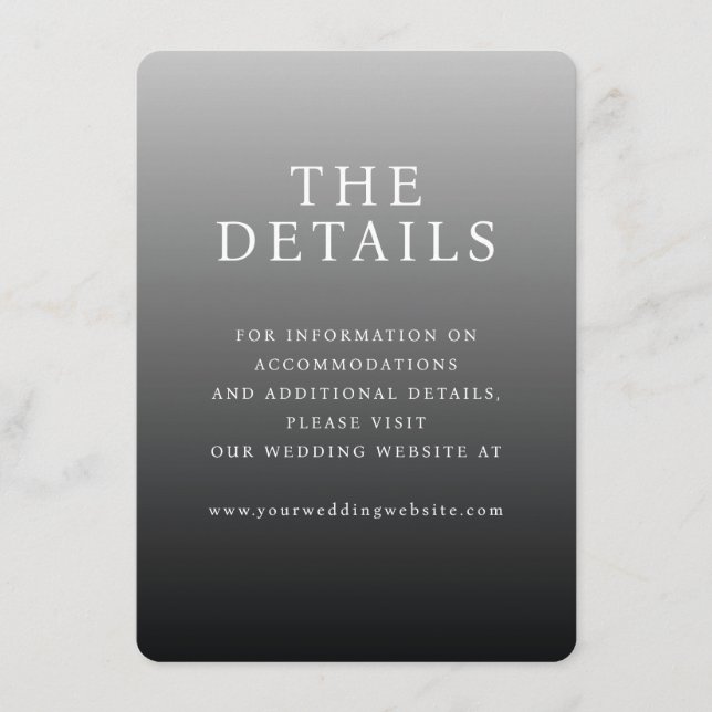 Elegant Grey Typographic Details Enclosure Card (Front)