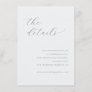 Elegant Grey Typographic Details Enclosure Card