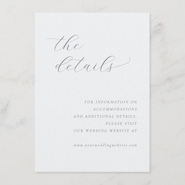 Elegant Grey Typographic Details Enclosure Card (Front)
