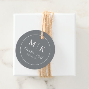 Elegant Grey Typographic Gratitude Favour Tags