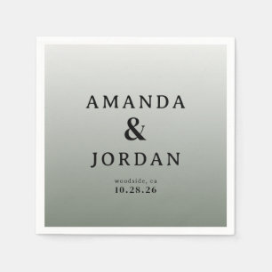 Elegant Grey Typographic Napkin