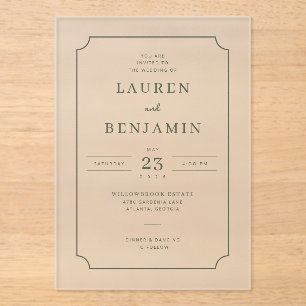 Elegant Grey Vintage Wedding Invitation