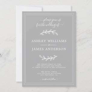 Elegant Grey Wedding invitation