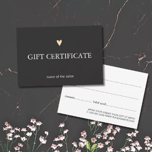 Elegant Grey White Faux Gold Heart Beauty Salon