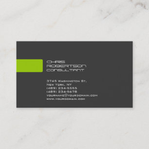 Elegant Grey White Green Stripe Business Card