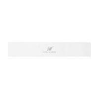 Elegant Grey White Monogram Belly Band