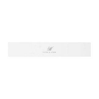 Elegant Grey White Monogram Belly Band Invitation Belly Band