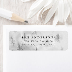Elegant Grey Winter Forest Return Address