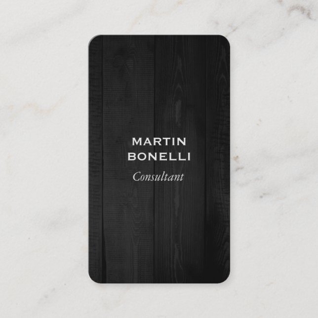 Elegant Grey Wood Plain Modern Minimalist Business Card (Front)