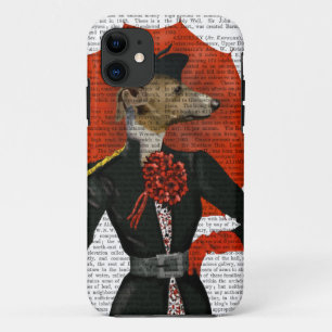Elegant Greyhound and Red Umbrella 2 iPhone 11 Case