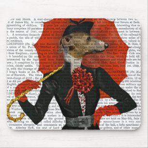 Elegant Greyhound and Red Umbrella 2 Mouse Pad