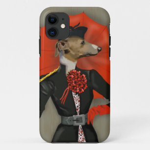 Elegant Greyhound and Red Umbrella Case-Mate iPhone Case