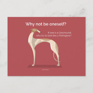 Elegant greyhound inspirational quote postcard