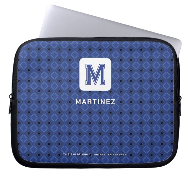 Elegant Greyish Blue Laptop Sleeve (Front)