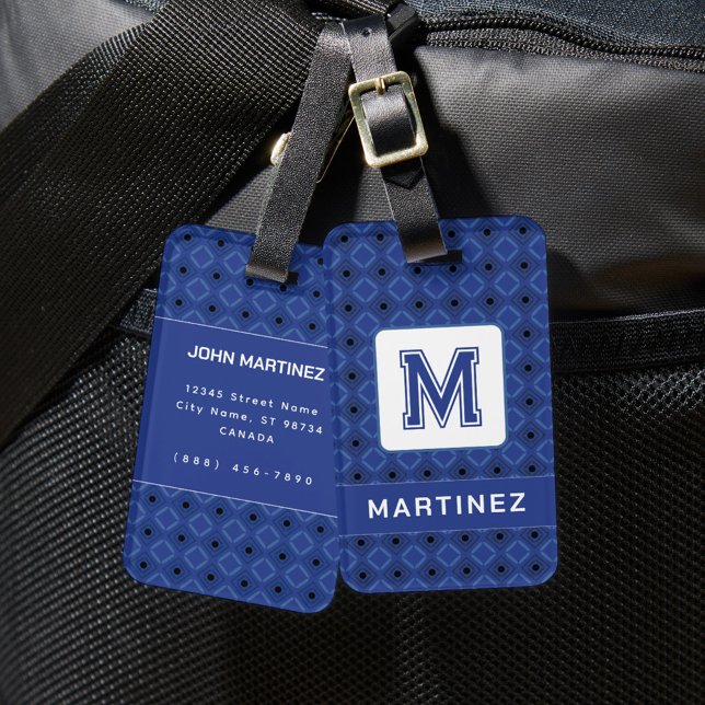 Elegant Greyish Blue Luggage Tag for Man (Creator Uploaded)