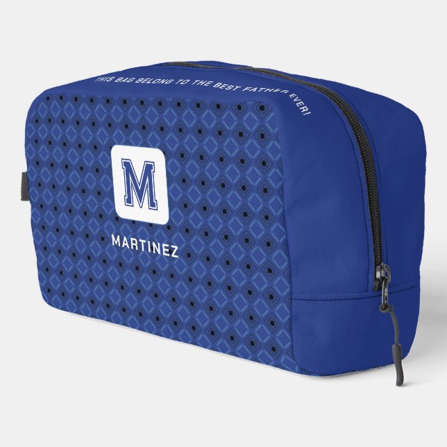 Elegant Greyish Blue Toiletry Bag for Man/Father (Right Corner)