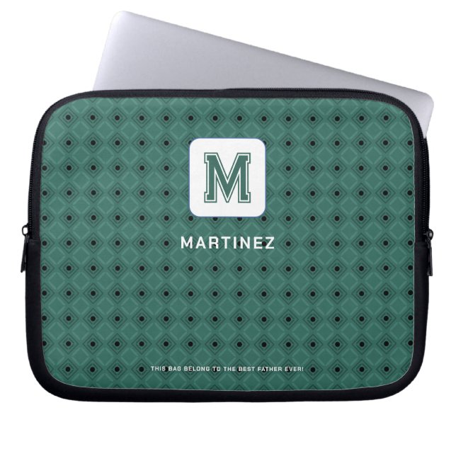 Elegant Greyish Green Laptop Sleeve (Front)