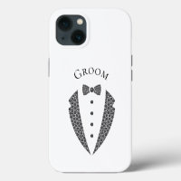 Elegant Groom Tuxedo Black White Wedding