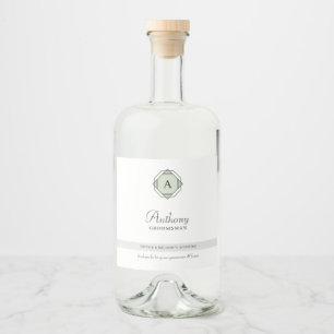 Elegant Groomsman Monogram  Liquor Bottle Label