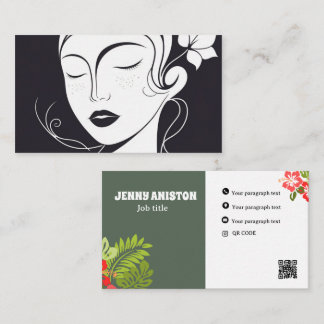 Elegant Groovy Floral Modern -Trendy Double-Side Business Card