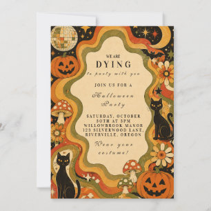 Elegant Groovy Retro Halloween Party Invitation