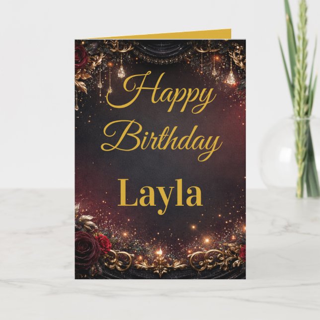 Elegant Grunge For Anyone Birthday Card (Front)