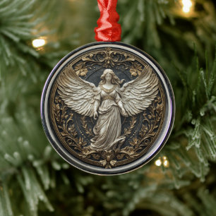 Elegant Guardian Angel Christmas Ornament