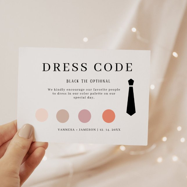 Elegant Guest dress code card, Canva attire  Enclosure Card (Creator Uploaded)