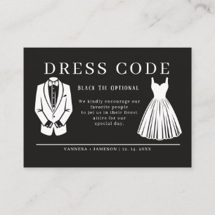 Elegant Guest dress code card, Canva attire  Enclosure Card
