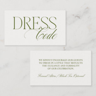 Elegant Guest Dress Code Wedding Enclosure Card