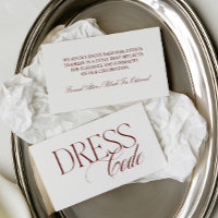 Elegant Guest Dress Code Wedding Enclosure Card
