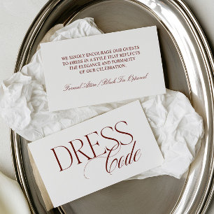 Elegant Guest Dress Code Wedding Enclosure Card