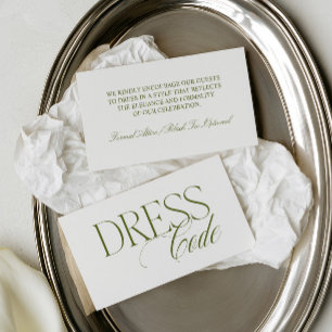 Elegant Guest Dress Code Wedding Enclosure Card