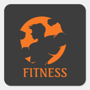 Elegant Gym Fitness sweat now shine later workout Square Sticker