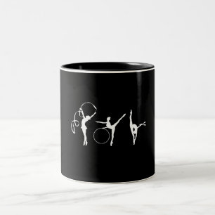 Elegant Gymnastic Modern Black & White Two-Tone Coffee Mug