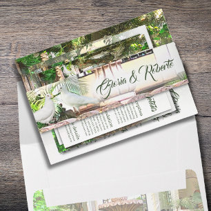 Elegant Hacienda and White Doves Mexican Wedding Invitation Belly Band