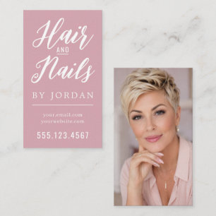 Elegant Hair and Nails with Modern Photo Business Card
